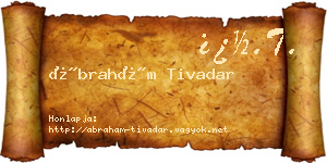 Ábrahám Tivadar névjegykártya